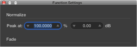 Figure. Function Settings dialog.