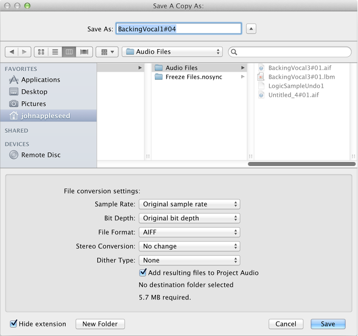 Figure. Save a Copy As dialog.