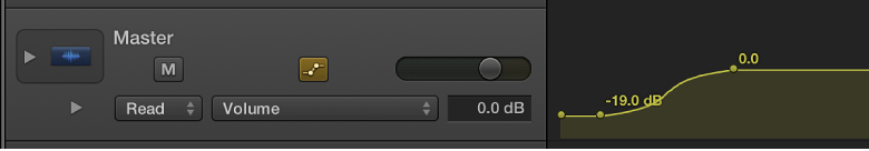 Figure. Master track showing automation on master volume curve.