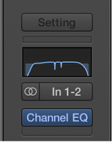 Figure. The EQ area at the top of the channel strip.