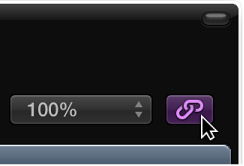 Figure. Pointing to the Link button in the plug-in window header.