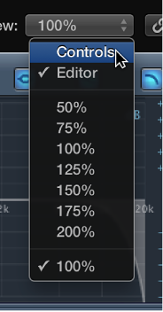 Figure. Showing the View pop-up menu open.