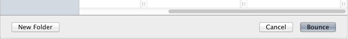 Figure. New Folder and Bounce buttons in the Bounce window.