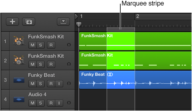 Figure. The marquee stripe in the ruler.