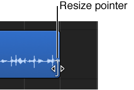 Figure. Resize pointer over the edge of a region.