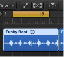Figure. Region selected with locator positions set in the ruler.