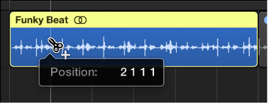 Figure. Scissors tool over region while holding Option key.