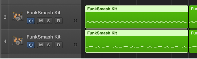 Figure. Multiple selected regions merged per track.
