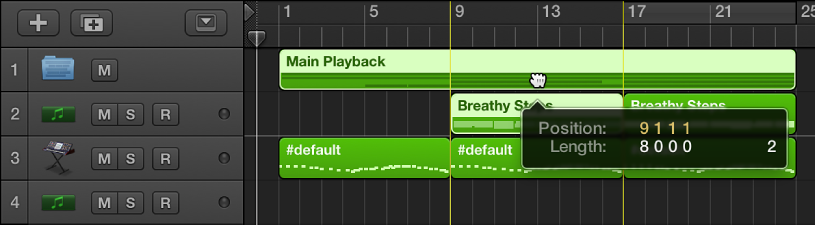 Figure. Regions dragged onto a folder.