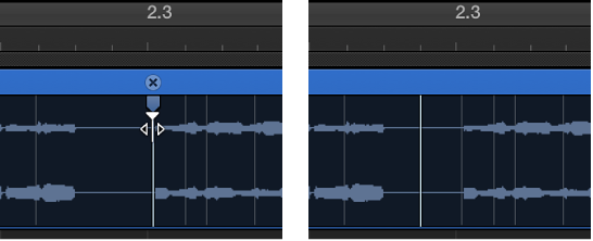 Figure. Region area showing usage of Option key when dragging flex marker.