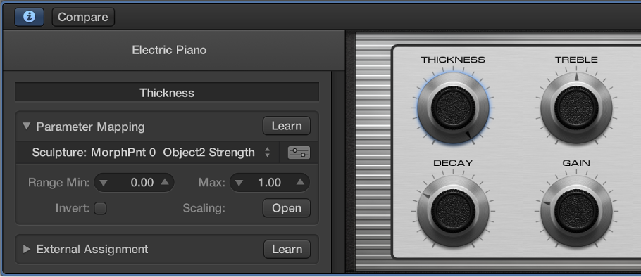 Figure. Smart Control inspector, showing Parameter Mapping area
