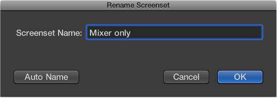 Figure. Rename Screenset dialog.
