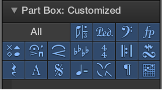 Figure. Part box group buttons.