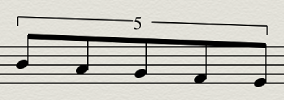 Figure. Example of a five tuplet.