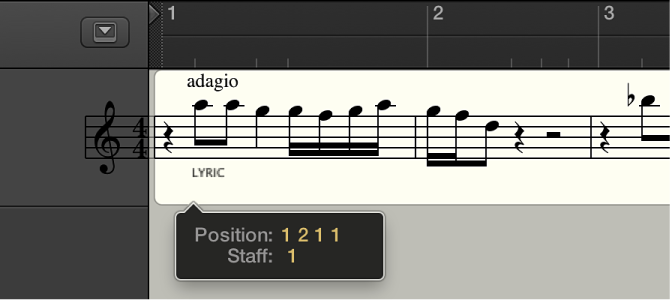 Figure. Adding lyrics to a score.