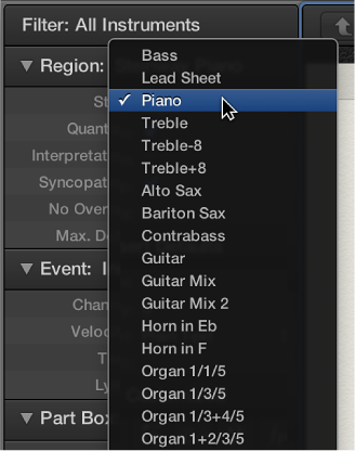 Figure. Style pop-up menu in the Display Parameter box.