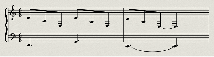 Figure. Cross-staff beaming example.