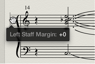 Figure. Layout tool over left margin of staff system.