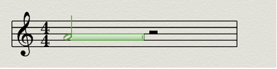 Figure. Note duration bar in the Score Editor.