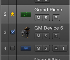 Figure. Checkboxes for tracks to match the groove track.