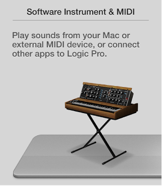 Figure. Selecting the Software Instrument & MIDI button in the New Tracks dialog.