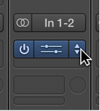 Figure. Holding the pointer over the rightmost part of an Effect slot, to choose a different plug-in.