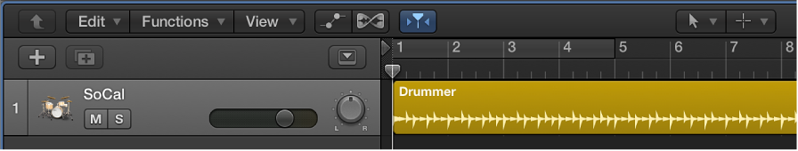 Figure. Drummer region in the Tracks area.