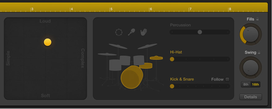 Figure. The right side of the Drummer Editor.