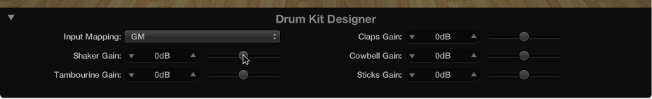 Figure. The additional parameters in Drum Kit Designer.