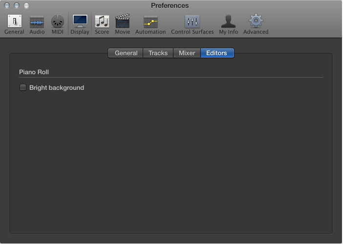 Figure. Editors Display preferences.