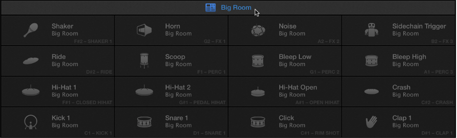 Figure. Drum Machine Designer plug-in header area.