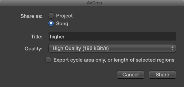 Figure. AirDrop dialog.