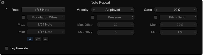 Figure. Note Repeat extended dialog.