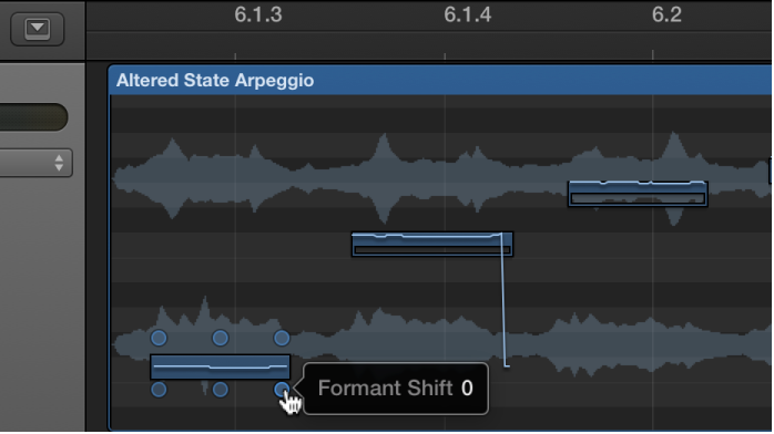 Figure. Audio Track Editor showing editing hotspots.