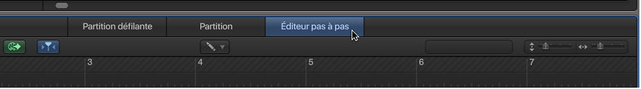 Figure. Bouton Éditeur pas à pas.