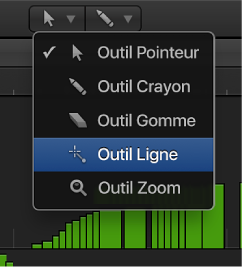 Figure. Outil Ligne dans le menu Outils.