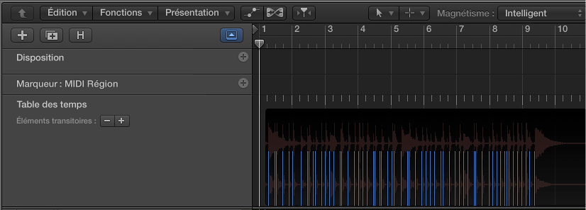 Figure. Piste de table des temps.