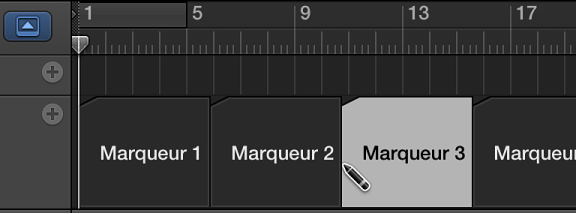 Figure. Création d’un marqueur dans la piste des marqueurs.