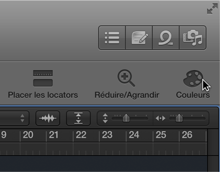 Figure. Bouton Couleurs dans la barre d’outils.