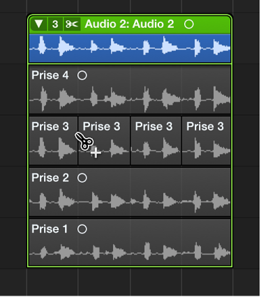 Figure. Coupures multiples à travers une prise.