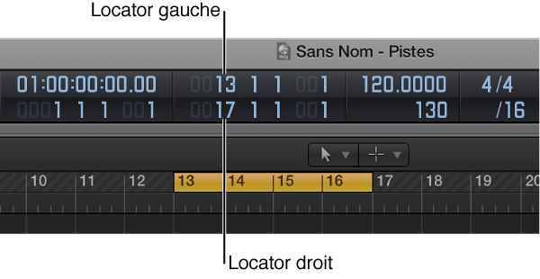 Figure. Positions des locators gauche et droit dans l’écran LCD.