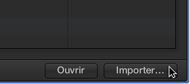 Figure. Bouton d’importation dans la sous-fenêtre Navigateur