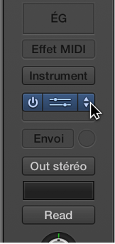 Figure. Pointeur placé sur les flèches de menu déroulant à droite du slot.