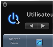 Figure. Pointeur placé sur le bouton Ignorer dans l’en-tête de la fenêtre du module.