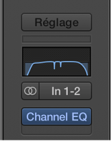 Figure. Zone d’égaliseur en haut de la tranche de console.
