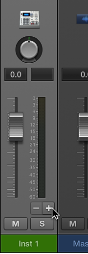 Figure. Tranche de console d’instruments avec bouton Ajouter.