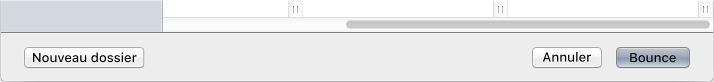 Figure. Boutons Nouveau dossier et Bounce dans la fenêtre Bounce.