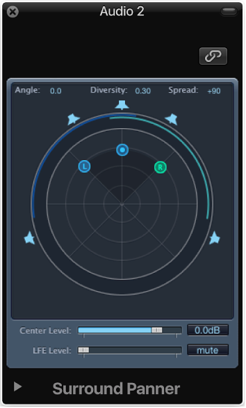 Figure. Fenêtre de panoramique stéréo vers Surround.
