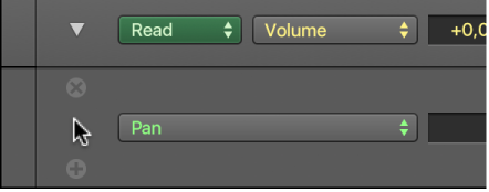 Figure. Pointeur placé sur une sous-piste d’automation.