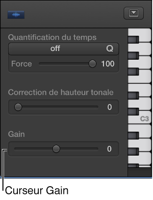 Figure. Curseur Gain.